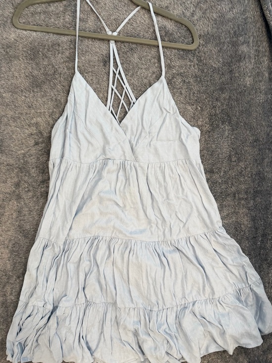 Lulus Dresses & Skirts - Lulu's Pale Blue Spaghetti Strap Tiered Dress